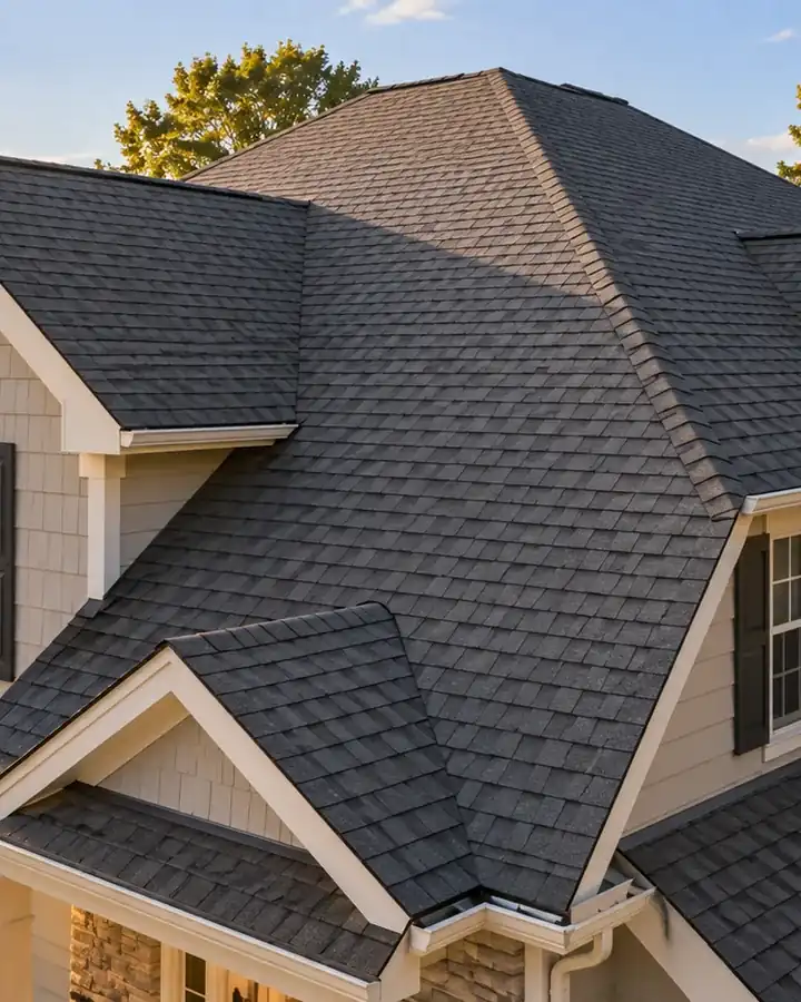 A shingle roof with the black streaks gone