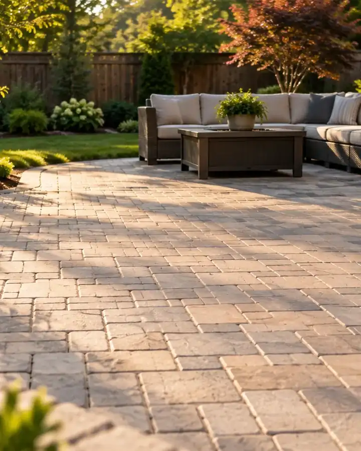 A paver patio cleaned and resanded