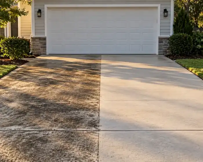 Driveway and Concrete by Reliant Roof Cleaning & Pressure Washing Services